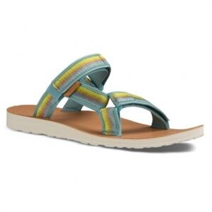 Teva Women's Light Blue Rainbow Strap Slide Sandals